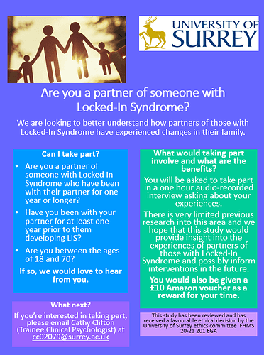 Are you a partner of someone with locked in syndrome