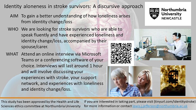 Advert - Identity aloneness in stroke survivors