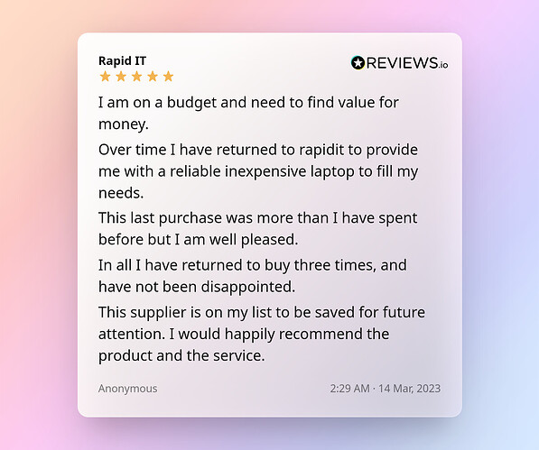 REVIEWS.io Review for Rapid IT